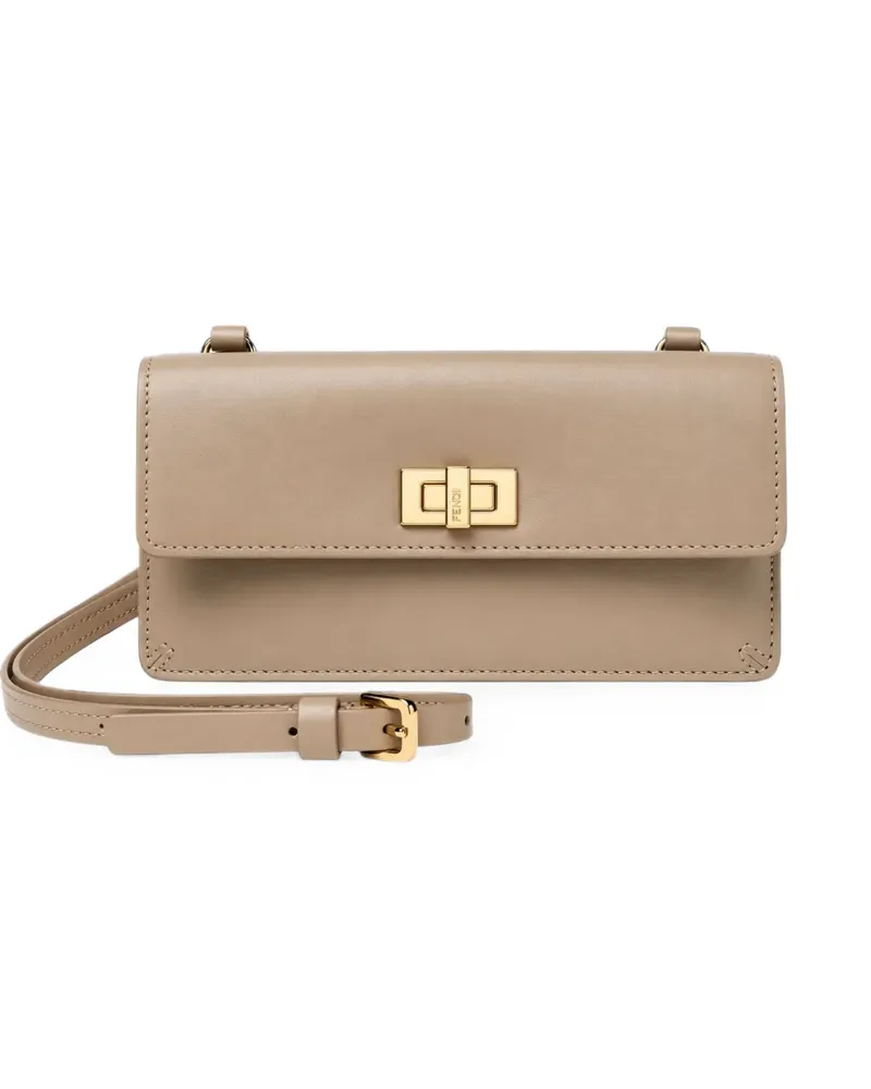 Fendi Peekaboo Portemonnaie mit Kette - Nude Nude