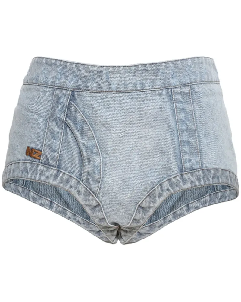 Natasha Zinko Ausgeblichene Jeans-Shorts - Blau Blau