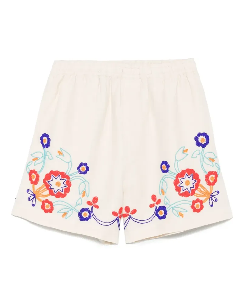BODE Beaded Garden Party Shorts - Nude Nude