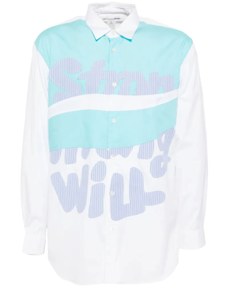 Comme des Garçons Hemd im Patchwork-Design - Weiß Weiß
