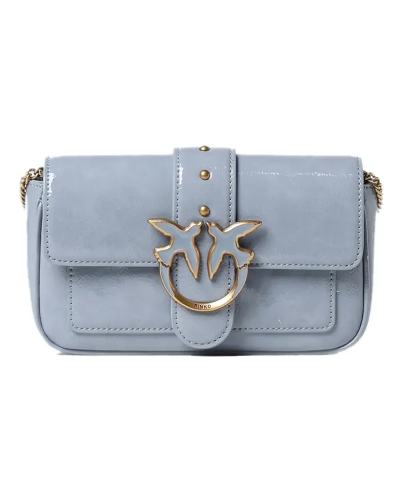Pinko Love Birds patent shoulder bag - Blau Blau