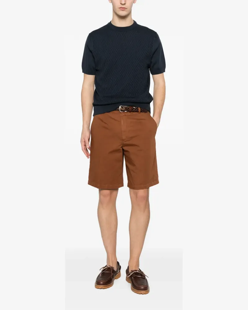 Ermenegildo Zegna flat-front shorts - Braun Braun