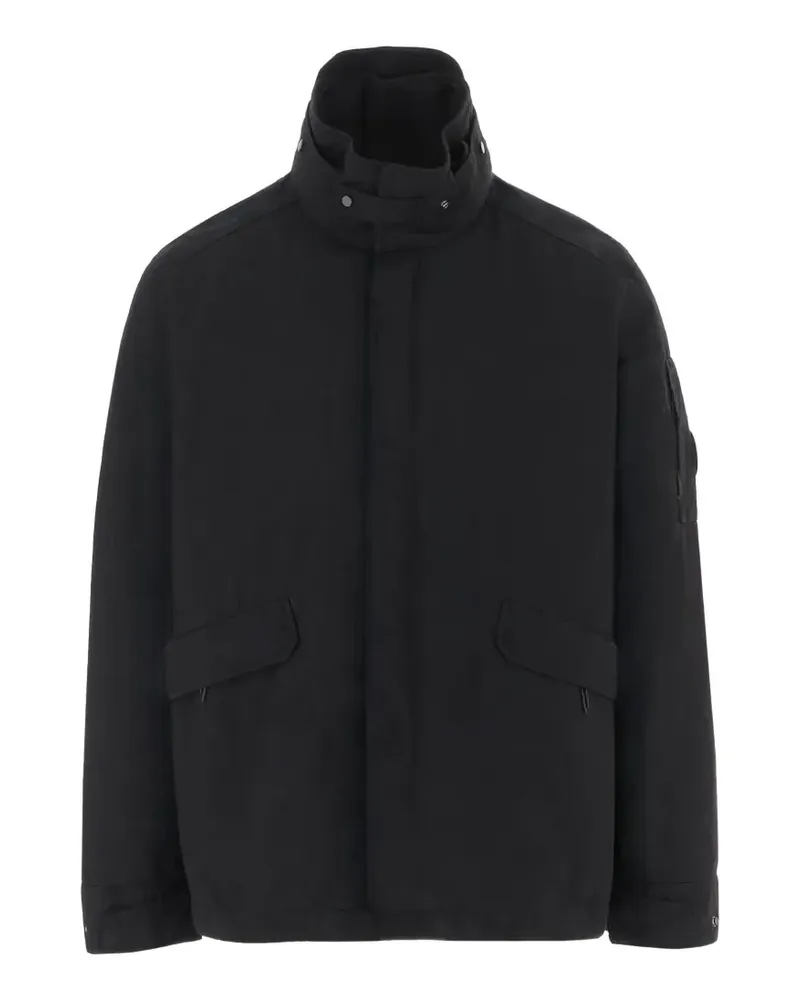 C.P. Company Jacke aus Twill im Materialmix - Schwarz Schwarz