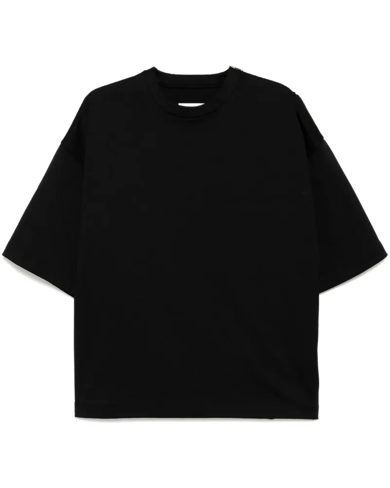 Jil Sander T-Shirt mit Reißverschlussdetail - Schwarz Schwarz