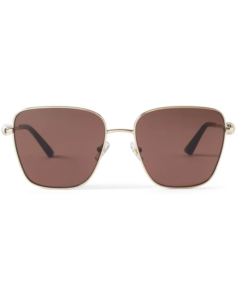 Jimmy Choo Pua Sonnenbrille mit eckigem Gestell - Gold Gold