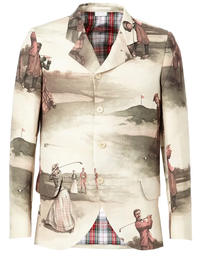 Comme des Garçons Sakko mit Golf-Print - Nude Nude