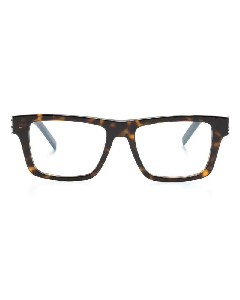 Saint Laurent Eckige Brille in Schildpattoptik - Braun Braun