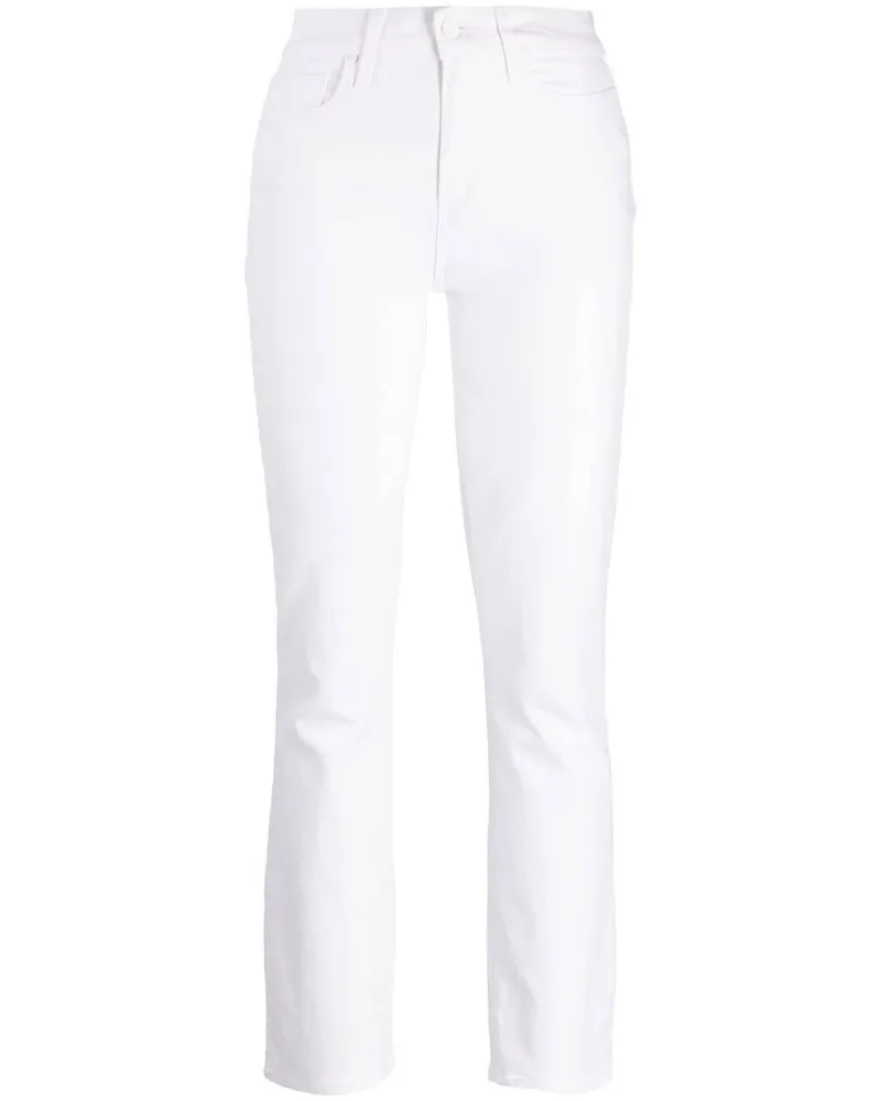 Paige Slim-Fit-Jeans mit hohem Bund - Weiß Weiß