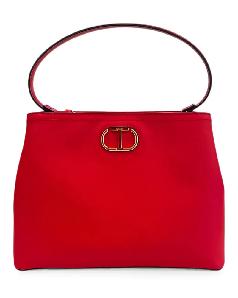 Twin-Set Schultertasche mit Logo-Schild - Rot Rot