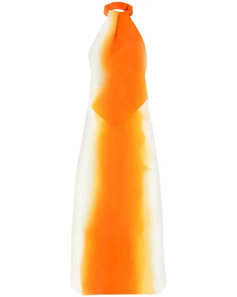 Ferragamo Neckholder-Kleid mit abstraktem Print - Orange Orange