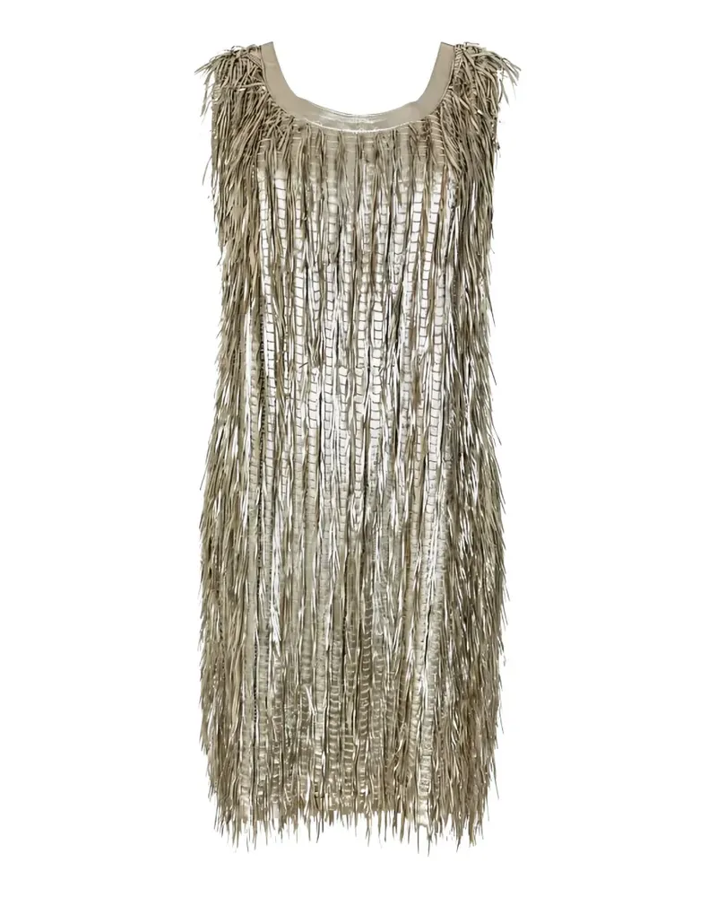 DESA fringe-detail sleeveless dress - Gold Gold