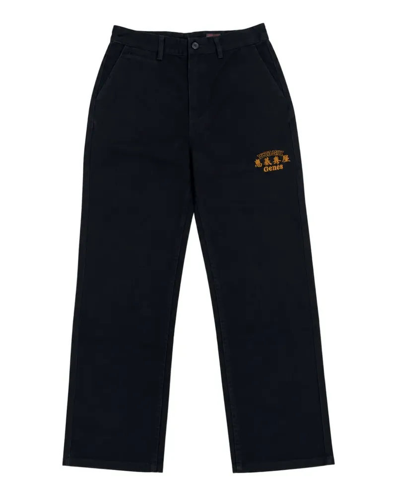 Evisu Gerade Ebisu & Seagull Jeans mit Logo-Stickerei - Schwarz Schwarz