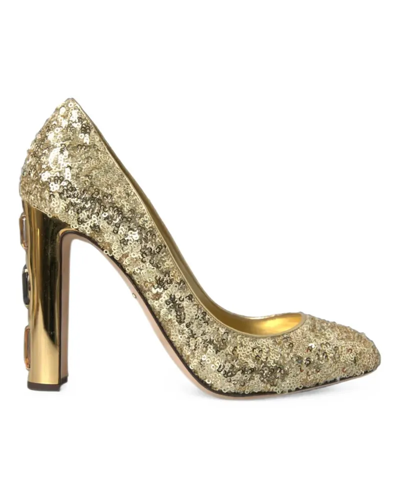 Dolce & Gabbana Pumps mit Pailletten und Kristallen - Gold Gold