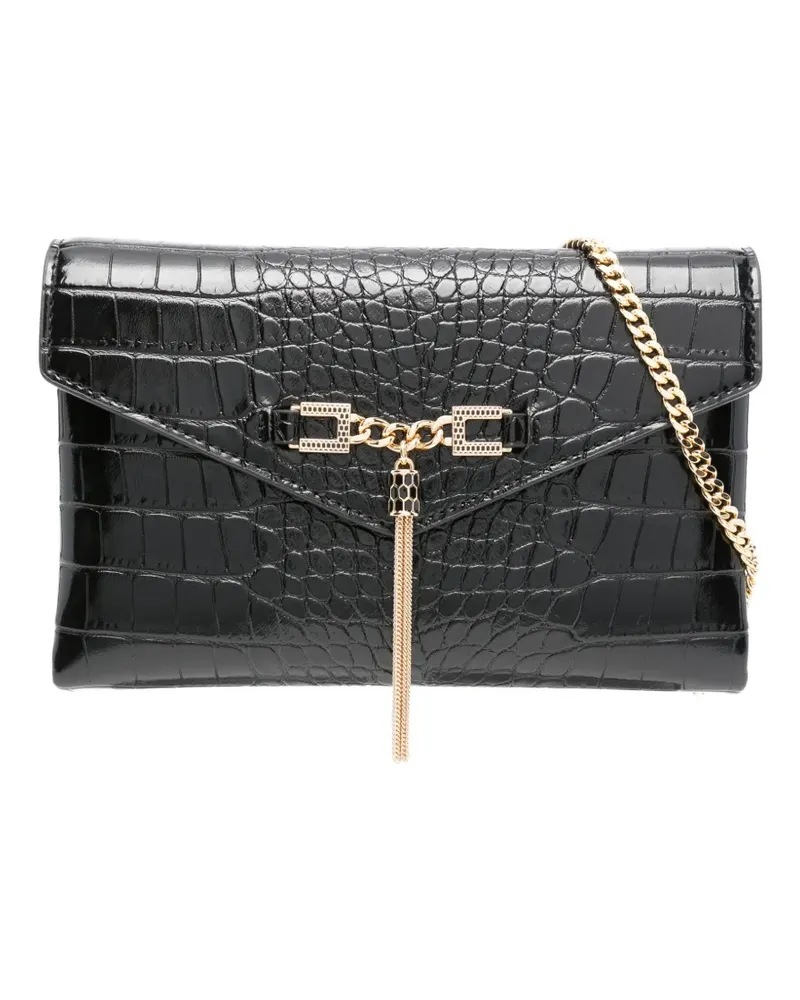 Elisabetta Franchi Clutch mit Kroko-Effekt - Schwarz Schwarz