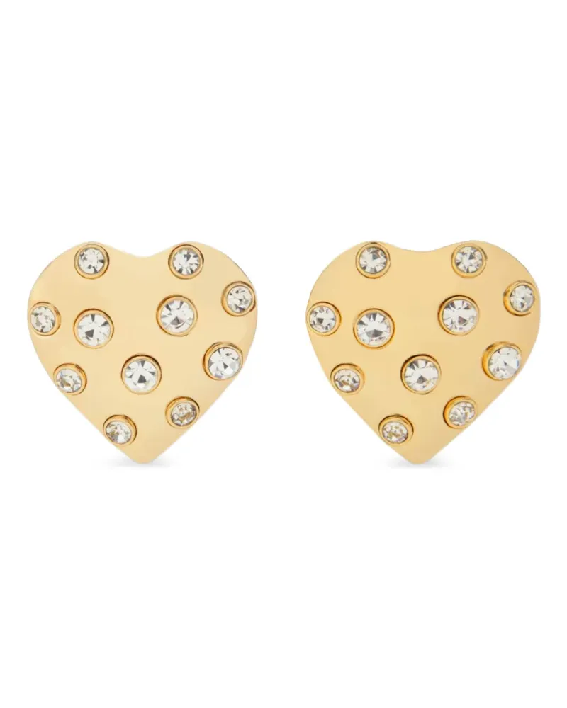 Self-Portrait Goldohrringe mit Kristallen Gold