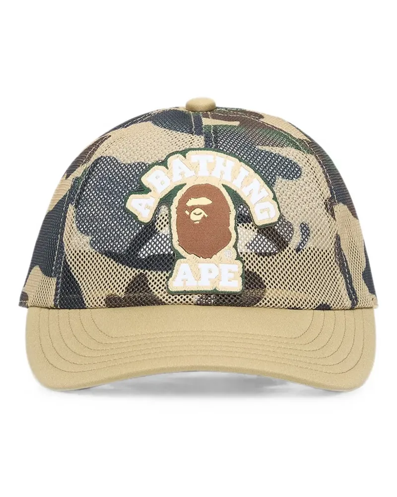 BAPE logo-patch baseball cap - Nude Nude