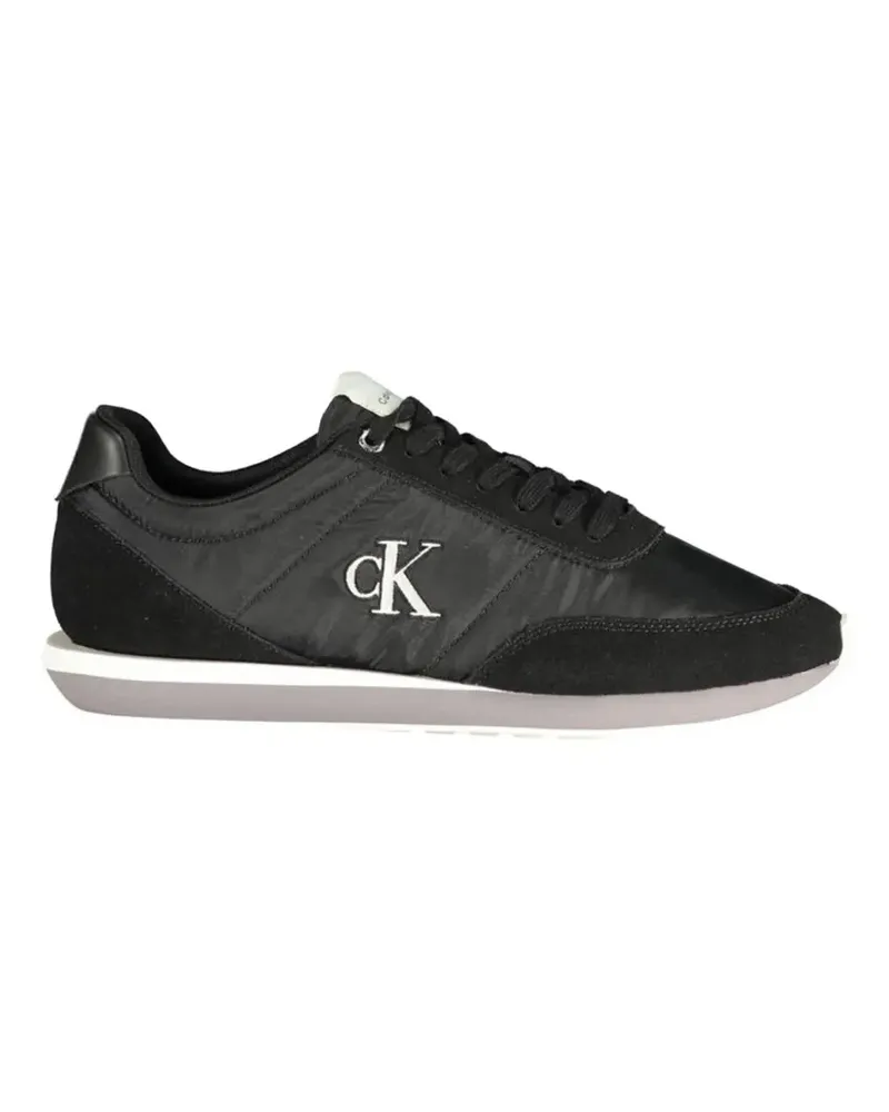 Calvin Klein logo-patch panelled sneakers - Schwarz Schwarz