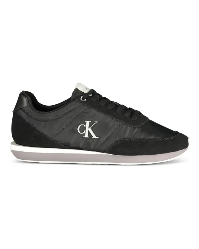 Calvin Klein logo-patch panelled sneakers - Schwarz Schwarz
