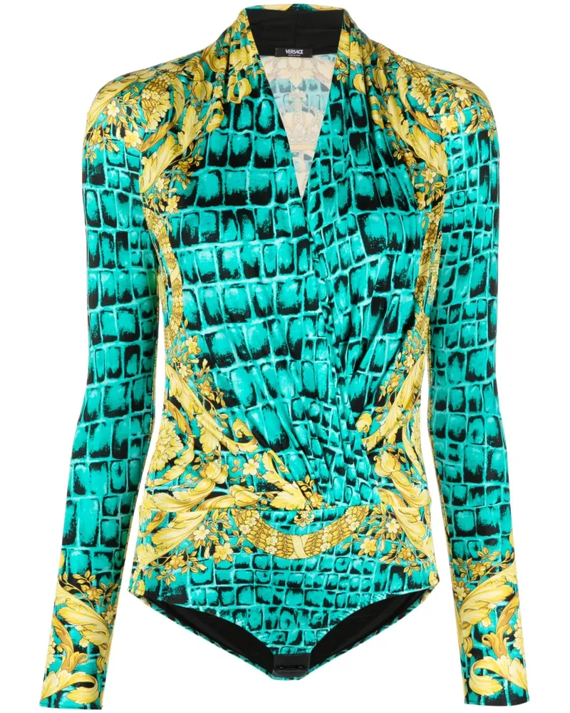 Versace Body mit Baroccodile-Print - Grün Grün