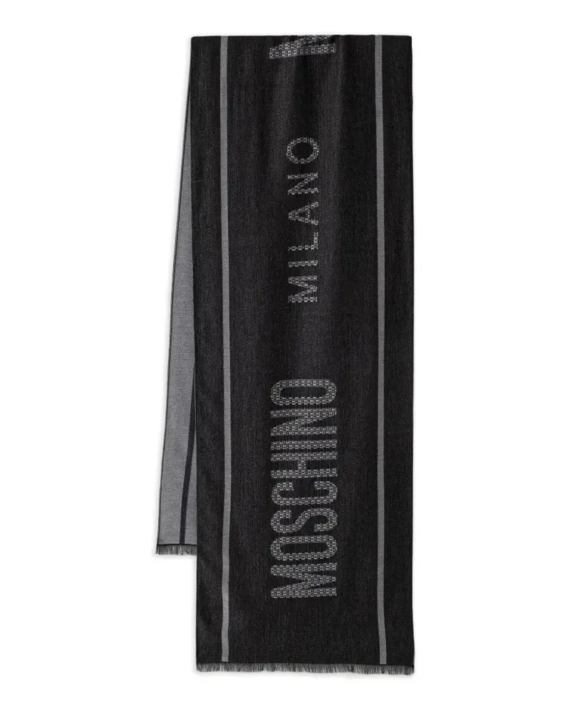 Moschino Schal mit Fransen - Schwarz Schwarz