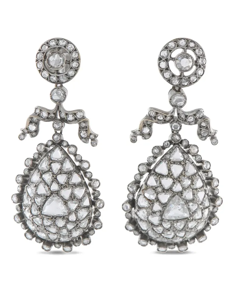 Fred Leighton diamond teardrop-design earrings - Grau Grau