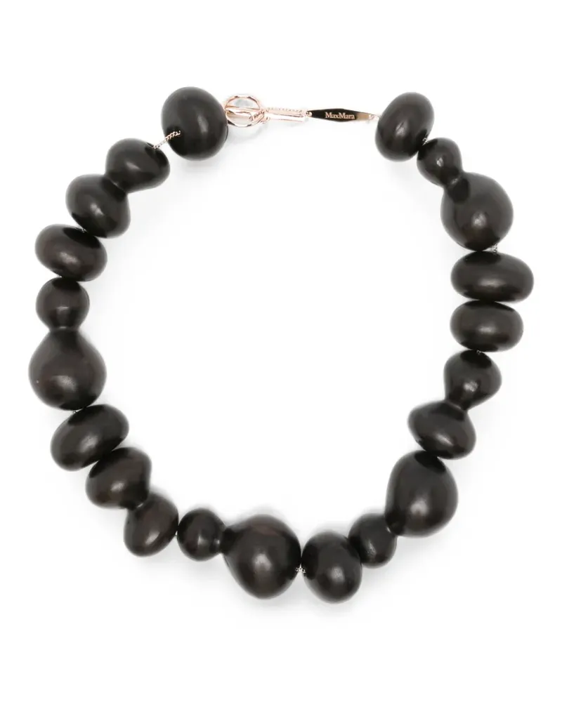Max Mara Ghana-wood beaded necklace - Schwarz Schwarz