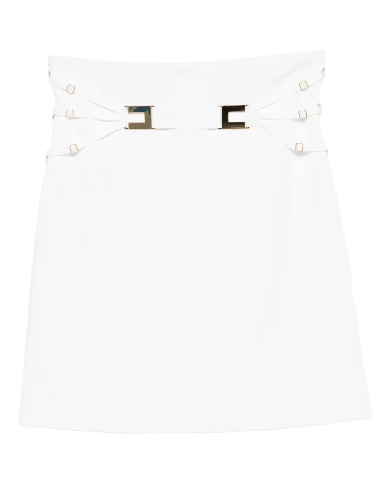 Elisabetta Franchi Minirock mit hohem Bund - Weiß Weiß