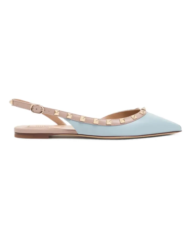 Valentino Garavani Rockstud Ballerinas aus Kalbsleder - Blau Blau