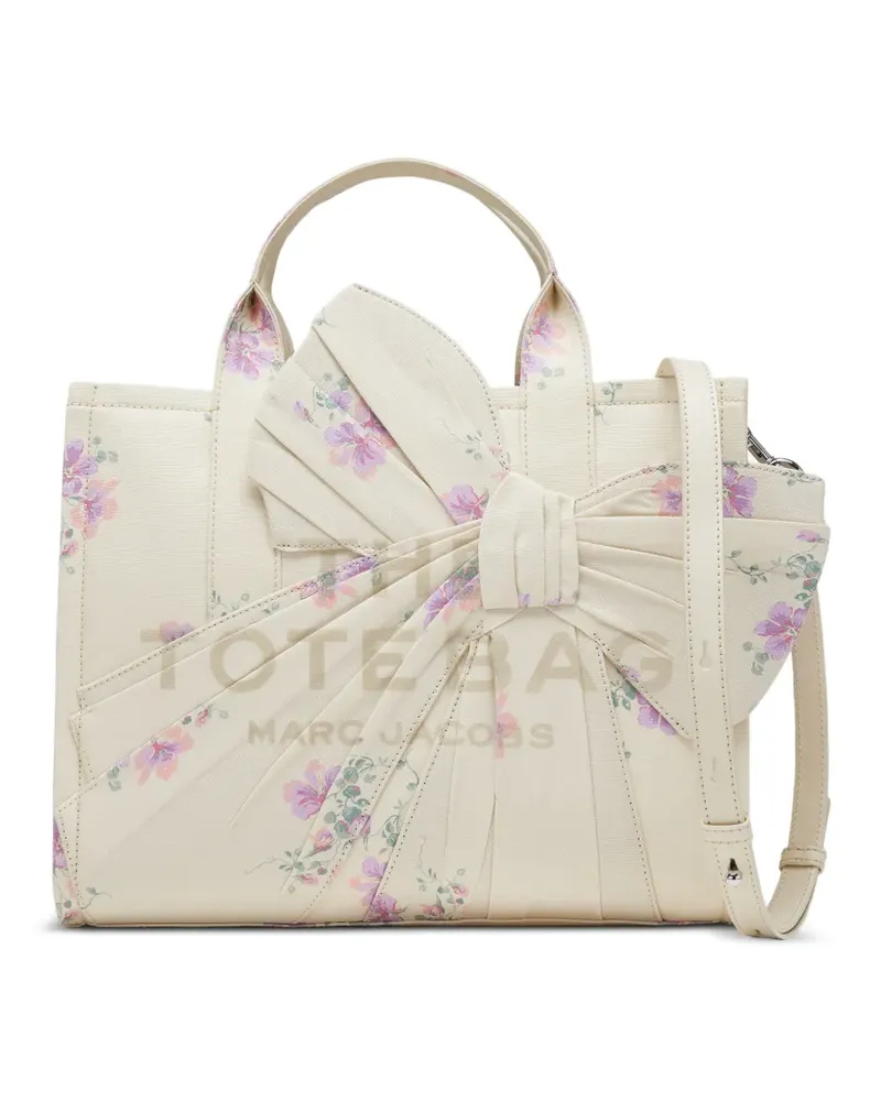 Marc Jacobs medium Tote bag in antique floral canvas with oversized bow - Nude Nude