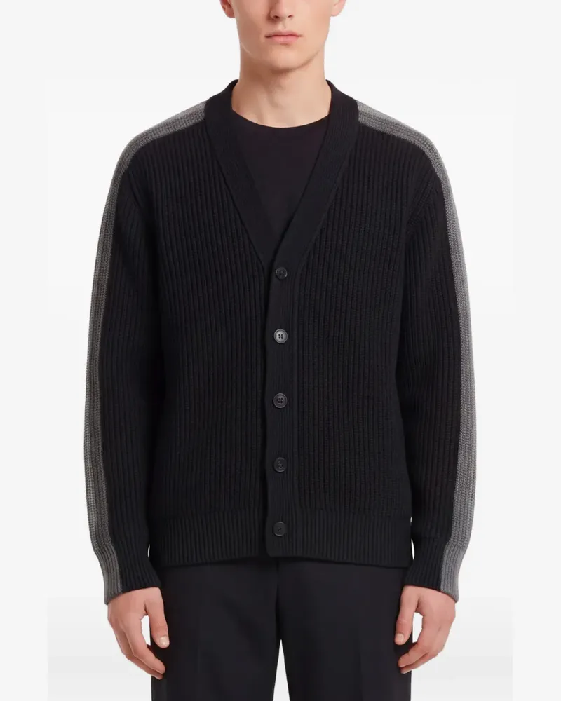 Gucci Gerippter Cardigan mit gedecktem Web - Schwarz Schwarz