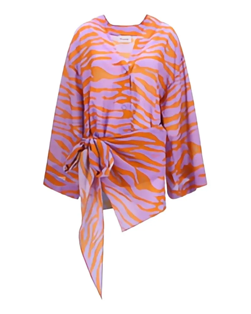 ATTICO zebra-print knotted mini dress - Rosa Rosa