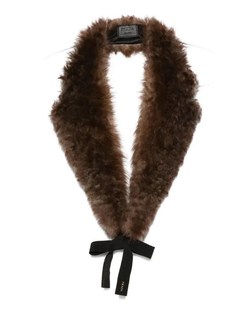 Prada Schal mit Shearling-Schleife - Braun Braun
