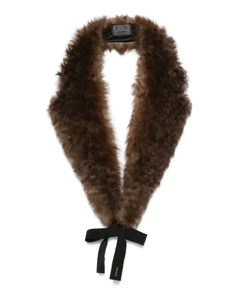 Prada Schal mit Shearling-Schleife - Braun Braun