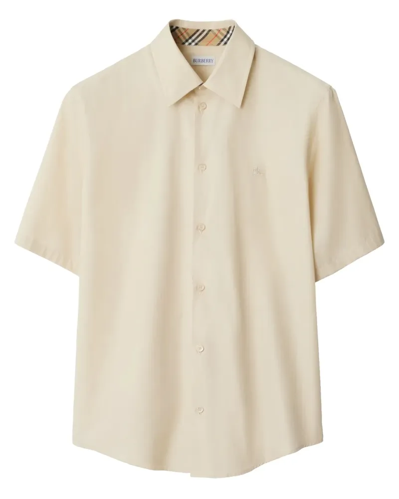 Burberry Hemd mit Logo-Stickerei - Nude Nude