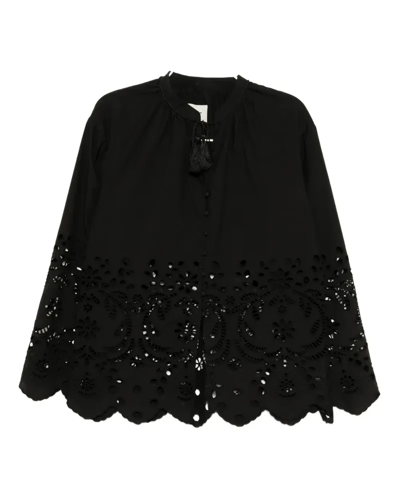 Bambah Eyelet Bluse - Schwarz Schwarz