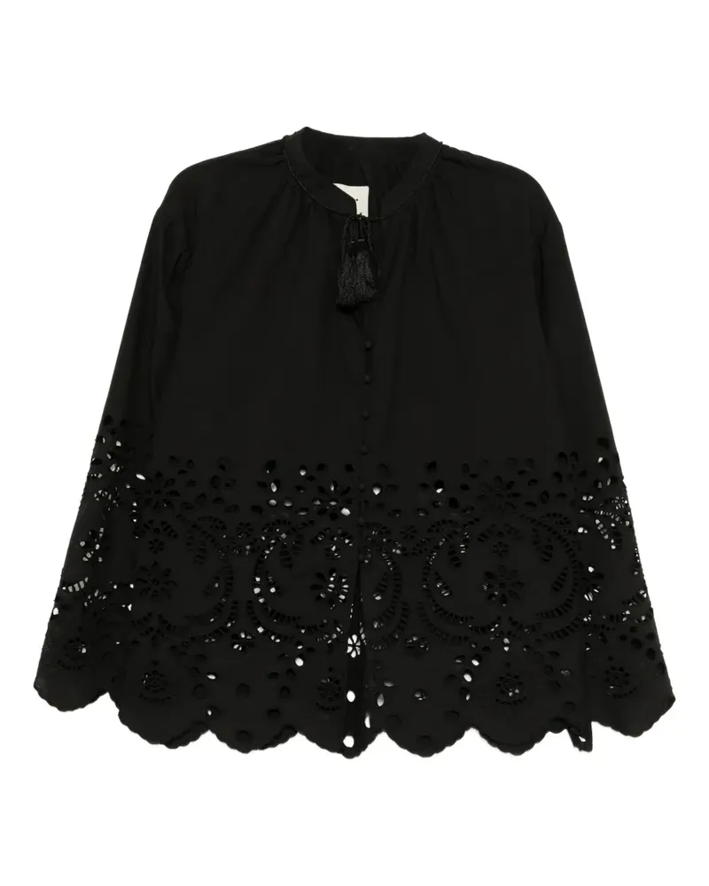 Bambah Eyelet Bluse - Schwarz Schwarz