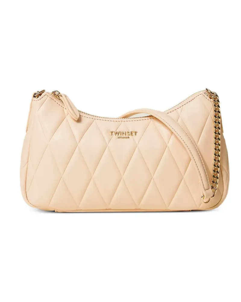 Twin-Set Schultertasche mit Logo - Nude Nude