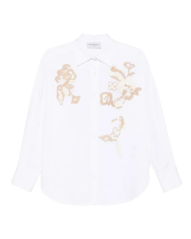 Ermanno Scervino embroidered-floral long-sleeves shirt - Weiß Weiß