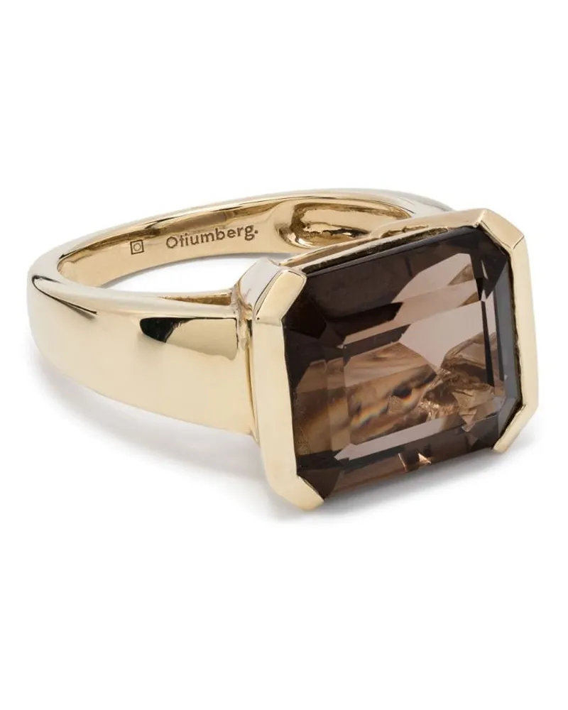 OTIUMBERG 9kt Domino Gelbgoldring mit Quarz Gold