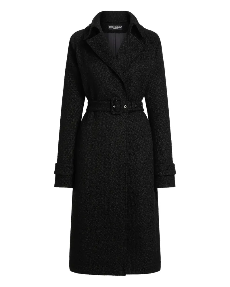 Dolce & Gabbana Tweed-Trenchcoat - Schwarz Schwarz