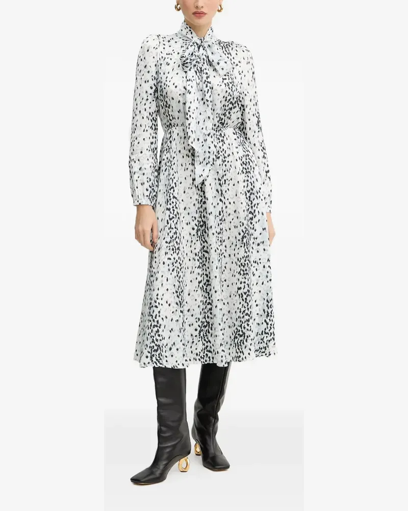 Karl Lagerfeld Midikleid mit Animal-Print - Weiß Weiß