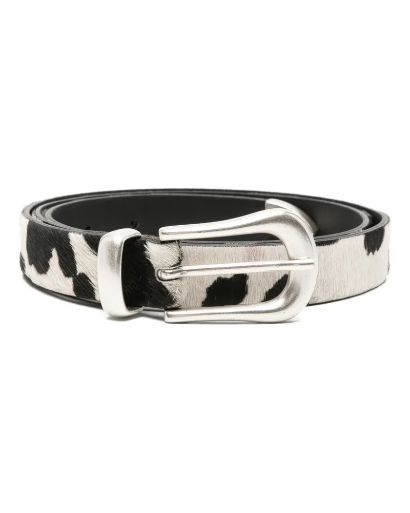 Second/Layer Doc cow-print pony-hair belt - Schwarz Schwarz