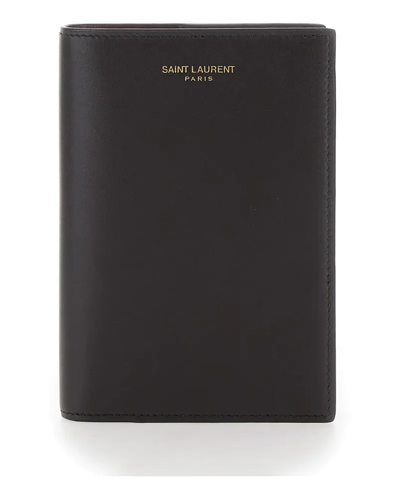 Saint Laurent Pass-Etui mit Logo-Print - Schwarz Schwarz