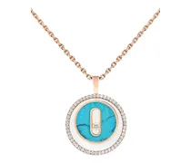 Kleine 18kt Turquoise Lucky Move Rotgoldhalskette