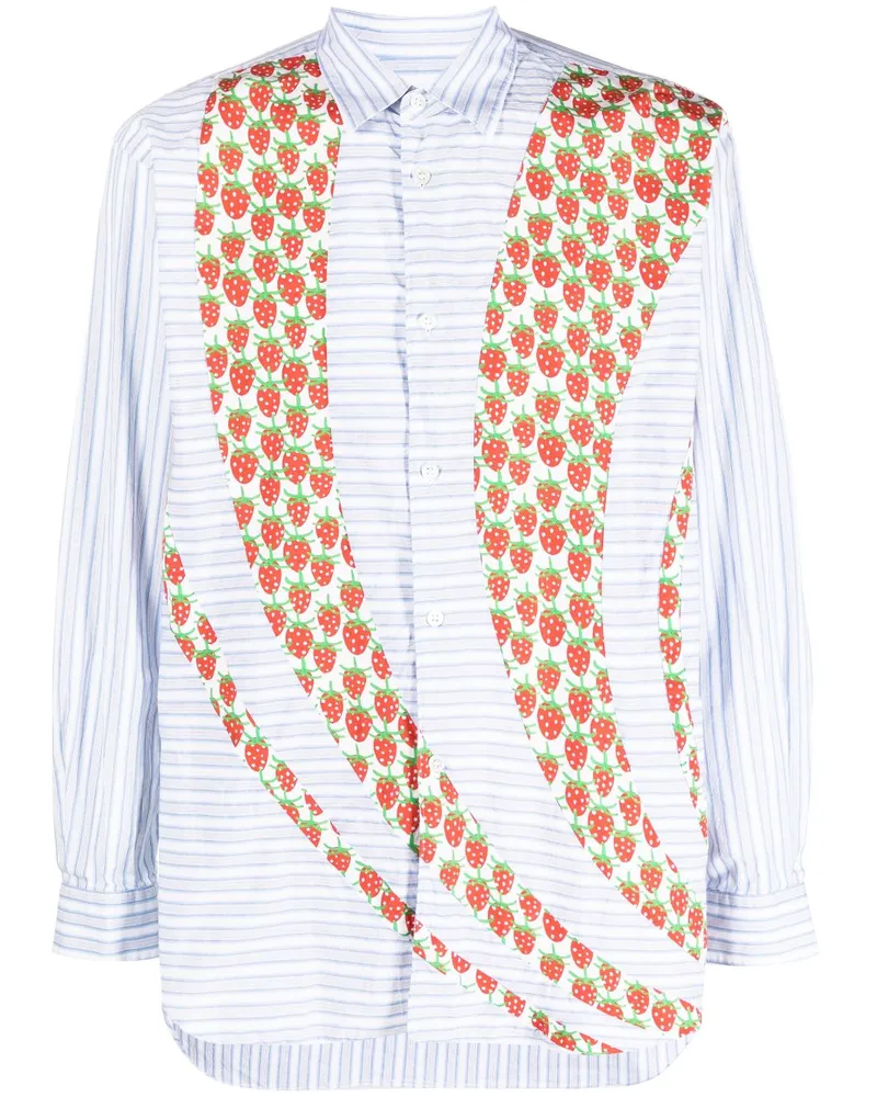 Comme des Garçons Hemd mit Erdbeeren-Print - Blau Blau