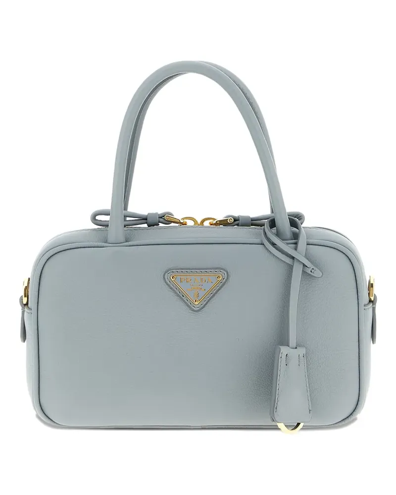 Prada mini Bauletto leather tote bag - Blau Blau