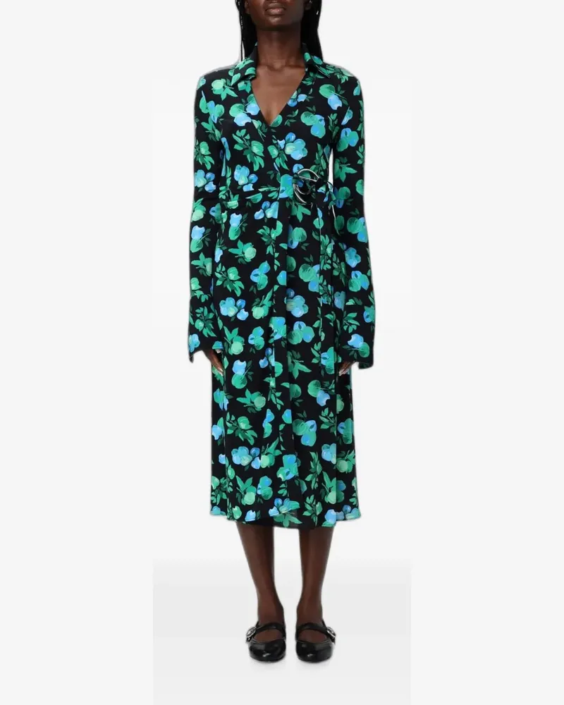COPERNI floral-print midi dress - Schwarz Schwarz