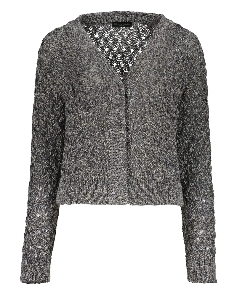 Fabiana Filippi Cardigan mit Lochstrickmuster - Grau Grau