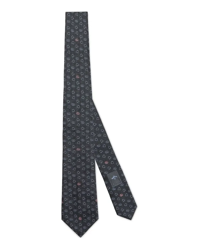 Gucci GG logo-pattern tie - Schwarz Schwarz