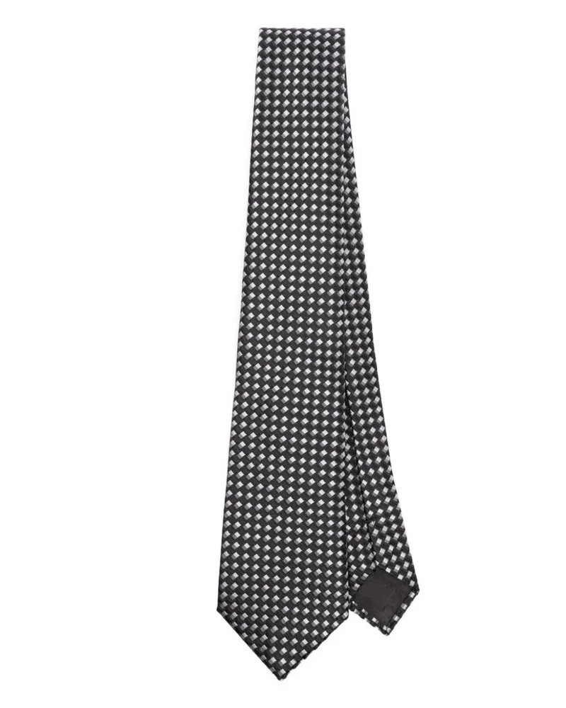 Giorgio Armani Seidenkrawatte mit Jacquardmuster - Schwarz Schwarz